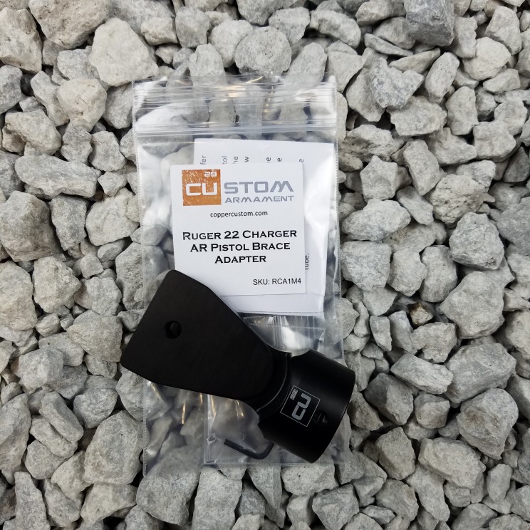 Copper Custom Armament Ruger 22 Charger AR Pistol Brace Adapter Copper Custom Armament Ruger 22 Charger AR Pistol Brace Adapter